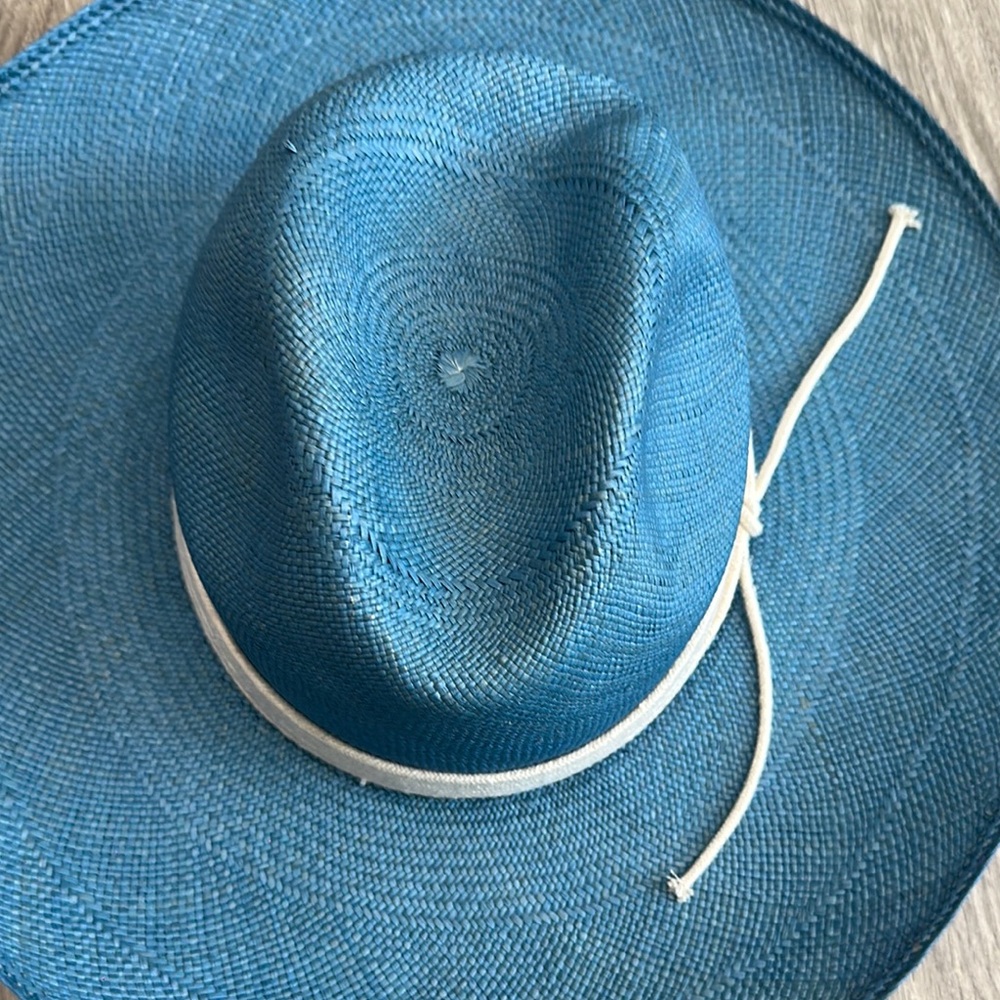 Blue Wide Brim Hat From Four Seasons Boutique View 3